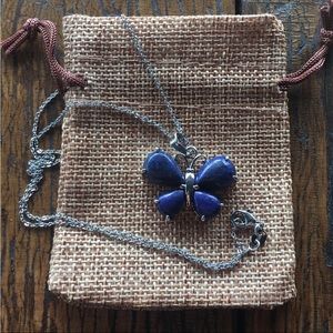 Lapis Lazuli Butterfly Necklace Lapis Lazuli Pendant Lapis Lazuli Necklace
